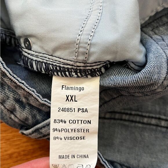 Flamingo Jeans Button Fly Straight 5 Pocket Whiskered Size XXL - Picture 6 of 8